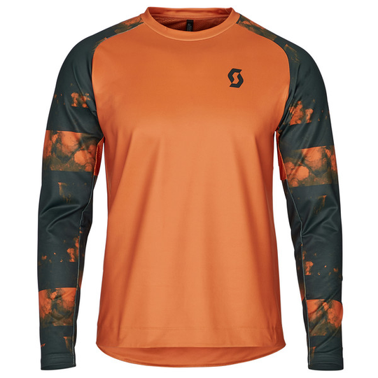 Scott Sco Shirt Ms Trail Storm L/sl - Copper Orange/tree Green - Miehet - S