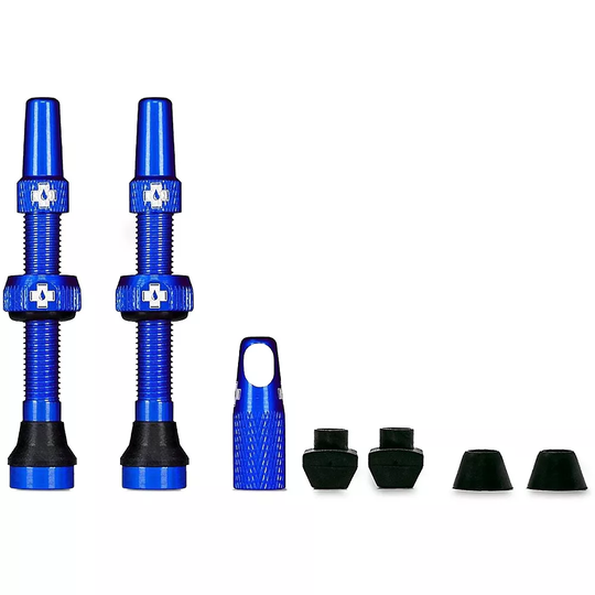Muc-Off Tubeless Presta Valves (Pair) 2021 - Blue - 44mm}, Blue