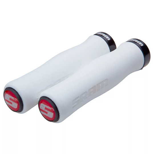 SRAM Contour Foam Locking Bike Grips - 129mm} - White - Black, White - Black