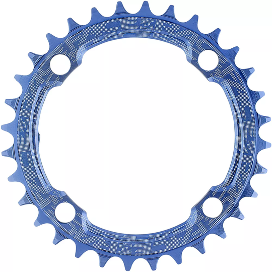 Race Face Narrow Wide MTB Single Chainring - 4-Bolt - Blue, Blue