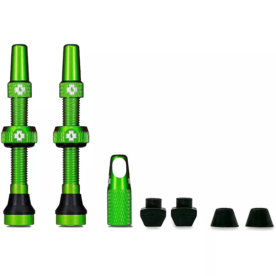 Muc-Off Tubeless Presta Valves (Pair) 2021 - Green - 60mm}, Green