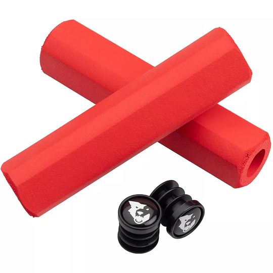 Wolf Tooth Fat Paw Cam MTB Handlebar Grips - 135mm} - Red, Red