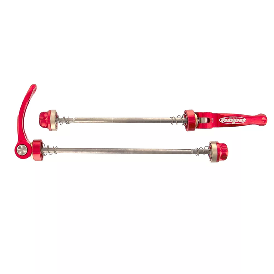 Hope Quick Release MTB Steel Skewers (Pair) - 100mm & 135mm} - Red, Red
