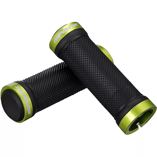 Spank Spoon Grom Kids Bike Grips - 100mm} - Black - Green, Black - Green