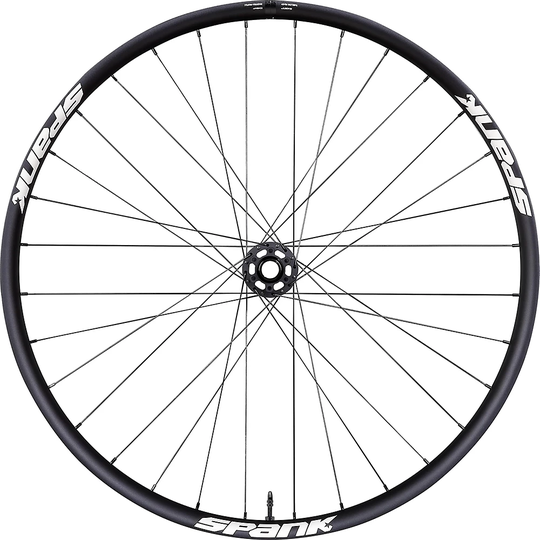Spank OOZY Trail 395+ Front Boost MTB Wheel - 32H - Black, Black