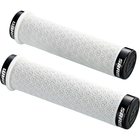 SRAM DH Silicone Locking MTB Handlebar Grips - 139mm} - White, White