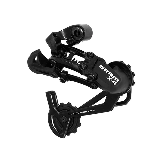 SRAM X4 7-8 Speed Rear Derailleur - Long Cage} - Black, Black