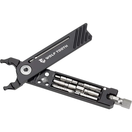 Wolf Tooth 8-Bit Pack Pliers Multi Tool - 17 Function} - Black - Gunmetal Bolt, Black - Gunmetal Bolt