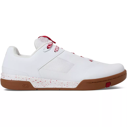 crankbrothers Stamp Lace Flat Pedal MTB Cycling Shoes AW22 - UK 6} - White-Red, White-Red