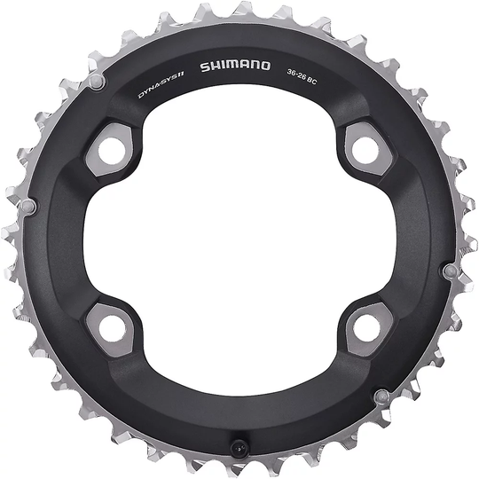 Shimano SLX M7000 Double MTB Chain Ring - 4-Bolt - Black, Black