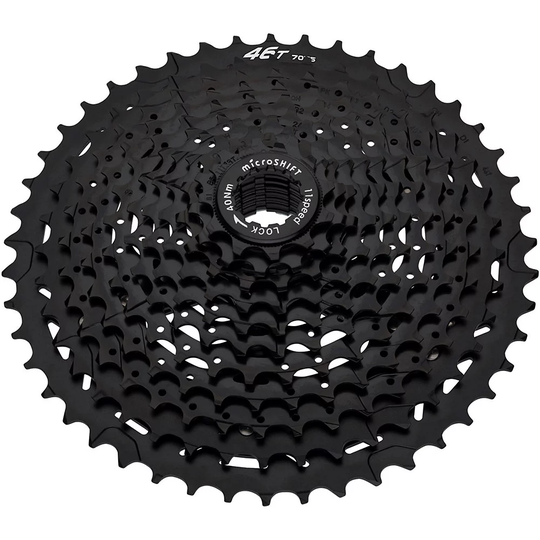 microSHIFT XLE 11 H113 11 Speed MTB Cassette - Black - 11-46t}, Black