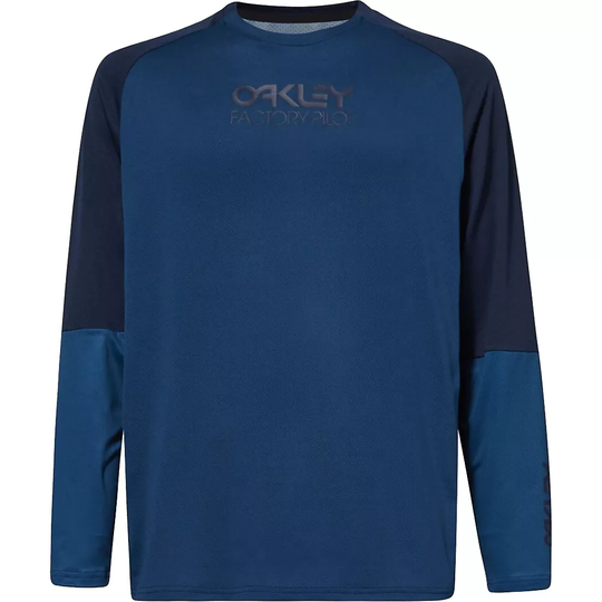 Oakley Factory Pilot MTB Long Sleeve Jersey AW22 - L} - Poseidon, Poseidon