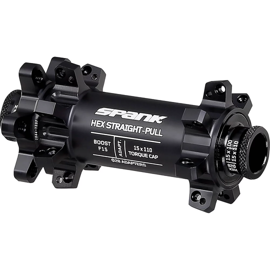 Spank Hex Straight Pull Front Boost MTB Hub - 15mm x 110mm - Black, Black