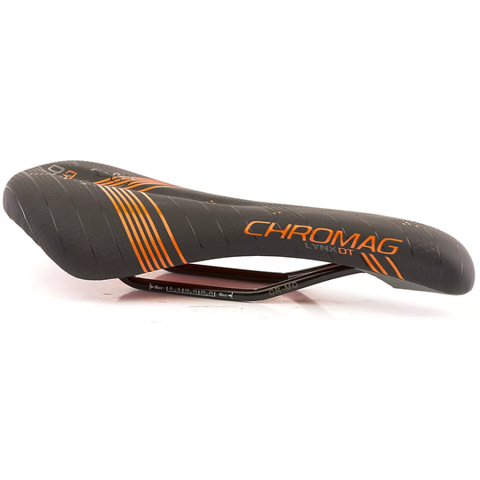Chromag Lynx DT MTB Saddle - 135mm Wide - Black - Tight Orange, Black - Tight Orange