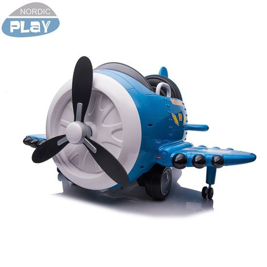 Nordic Play Speed Sähkölentokone, valot, kaukosäädin, tykki, 2x6V, sininen